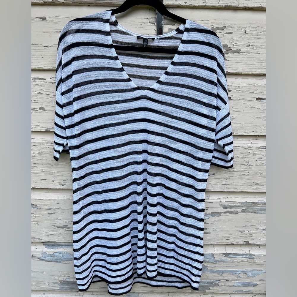Eileen Fisher Organic Linen Lagenlook BoHo Minimalist Summer Blouse Top S/P